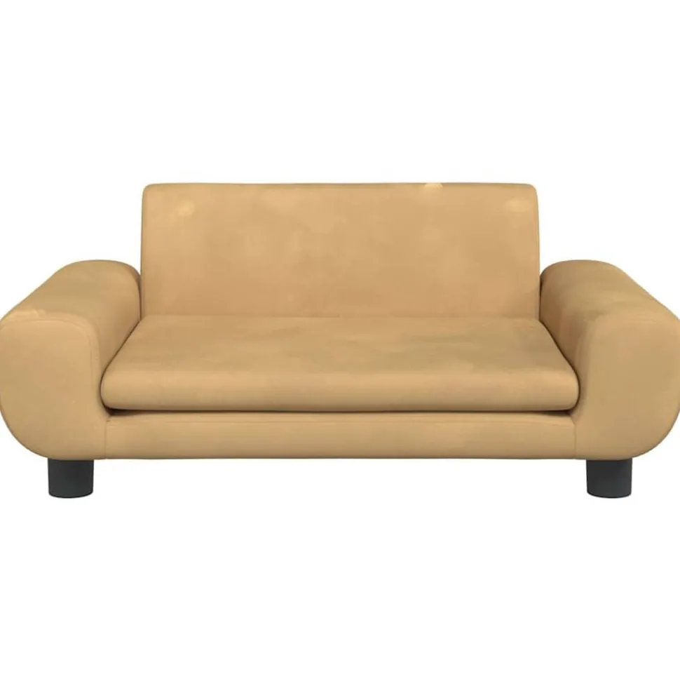 vidaXL Kinderbank 70x45x33 cm fluweel bruin