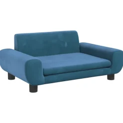 vidaXL Kinderbank 70x45x33 cm fluweel blauw