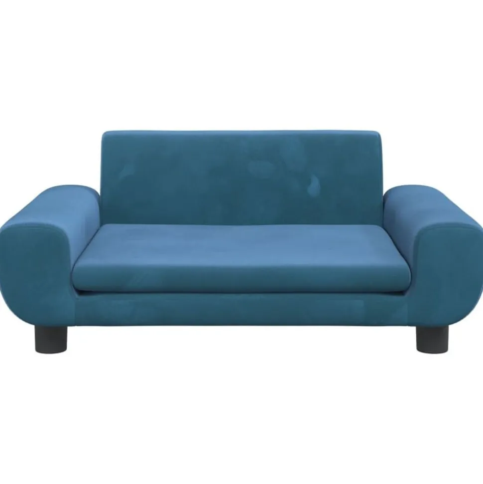 vidaXL Kinderbank 70x45x33 cm fluweel blauw