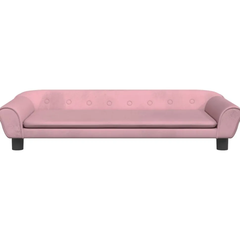 vidaXL Kinderbank 100x50x26 cm fluweel roze
