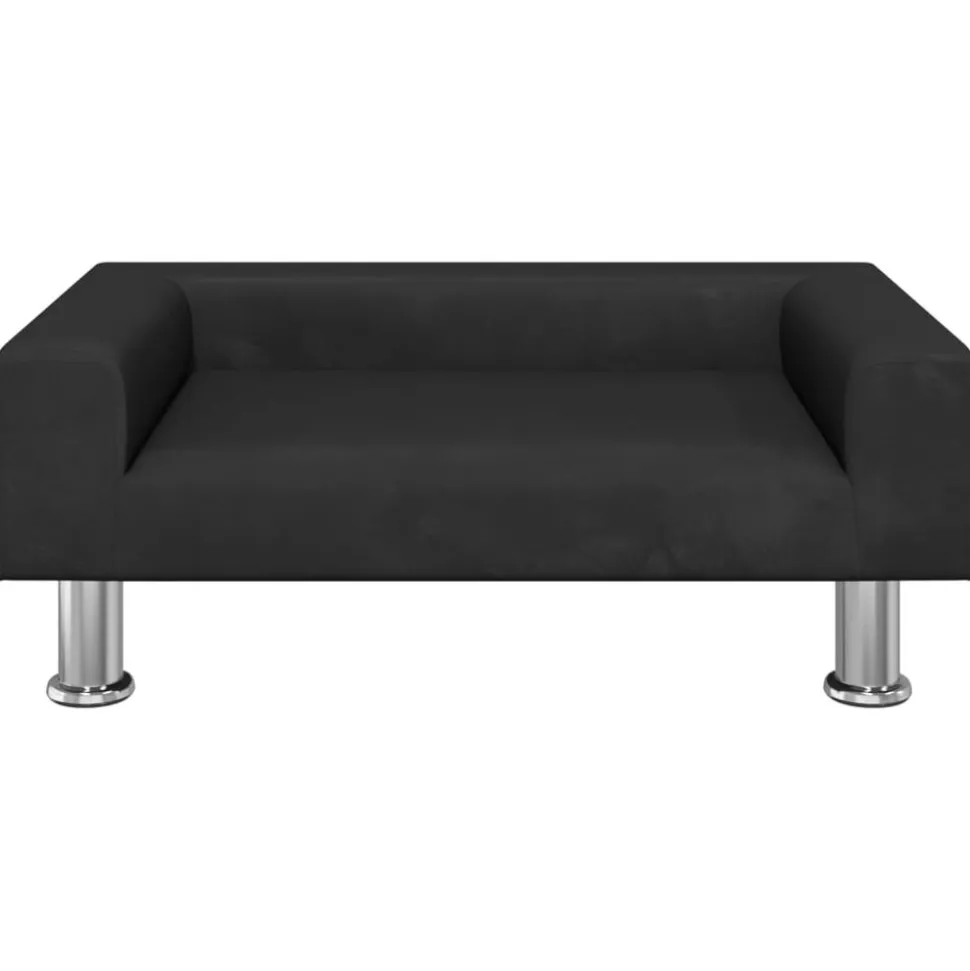 vidaXL Kinderbank 70x45x26,5 cm fluweel zwart