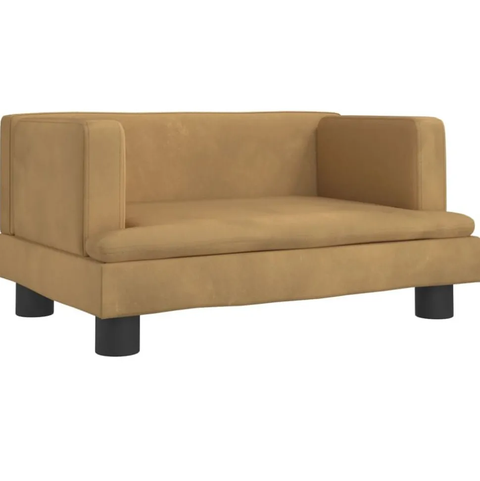 vidaXL Kinderbank 60x40x30 cm fluweel bruin