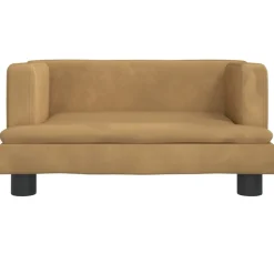 vidaXL Kinderbank 60x40x30 cm fluweel bruin