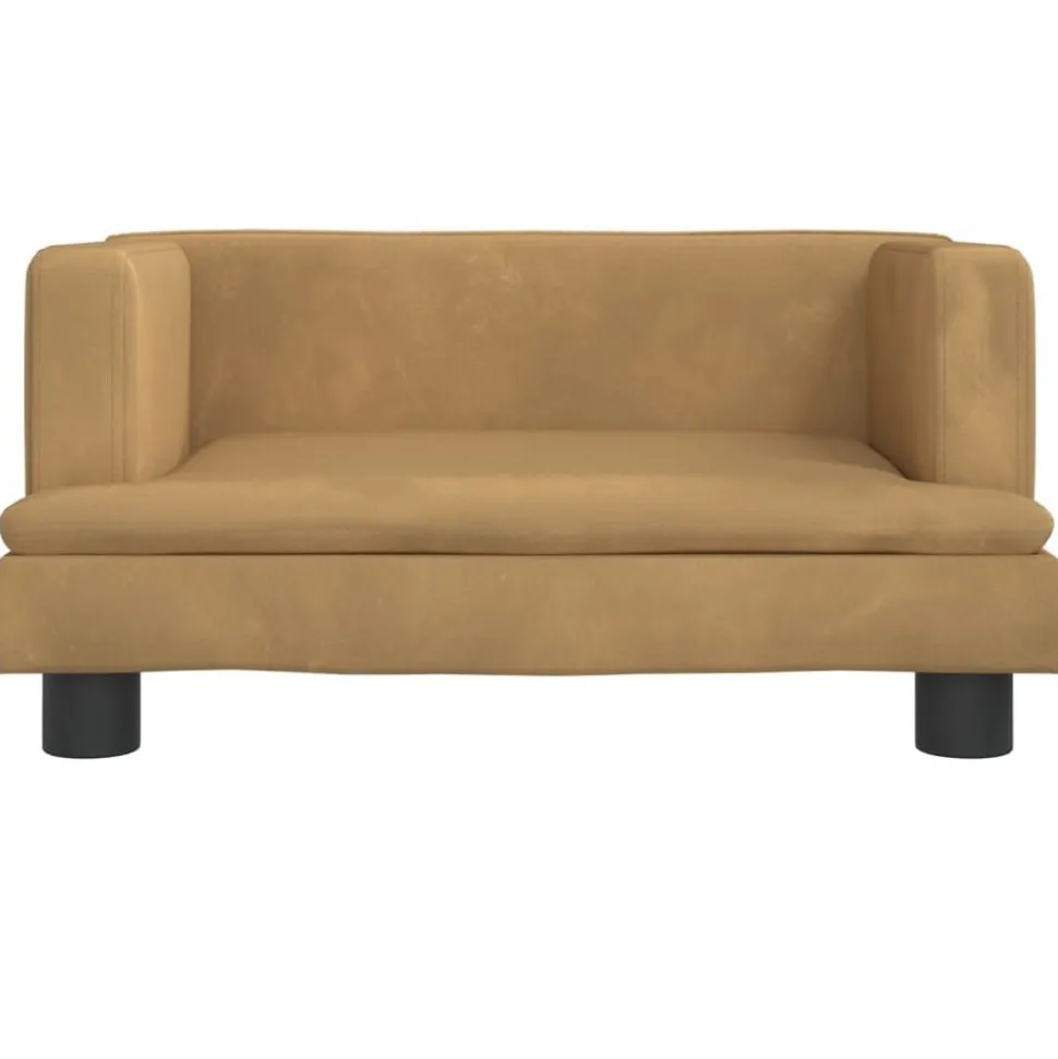 vidaXL Kinderbank 60x40x30 cm fluweel bruin