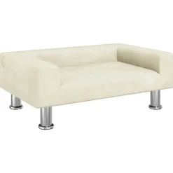vidaXL Kinderbank 70x45x26,5 cm fluweel crèmekleurig