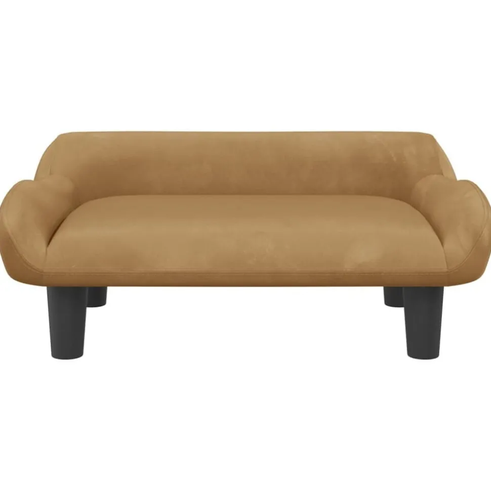 vidaXL Kinderbank 70x40x24 cm fluweel bruin