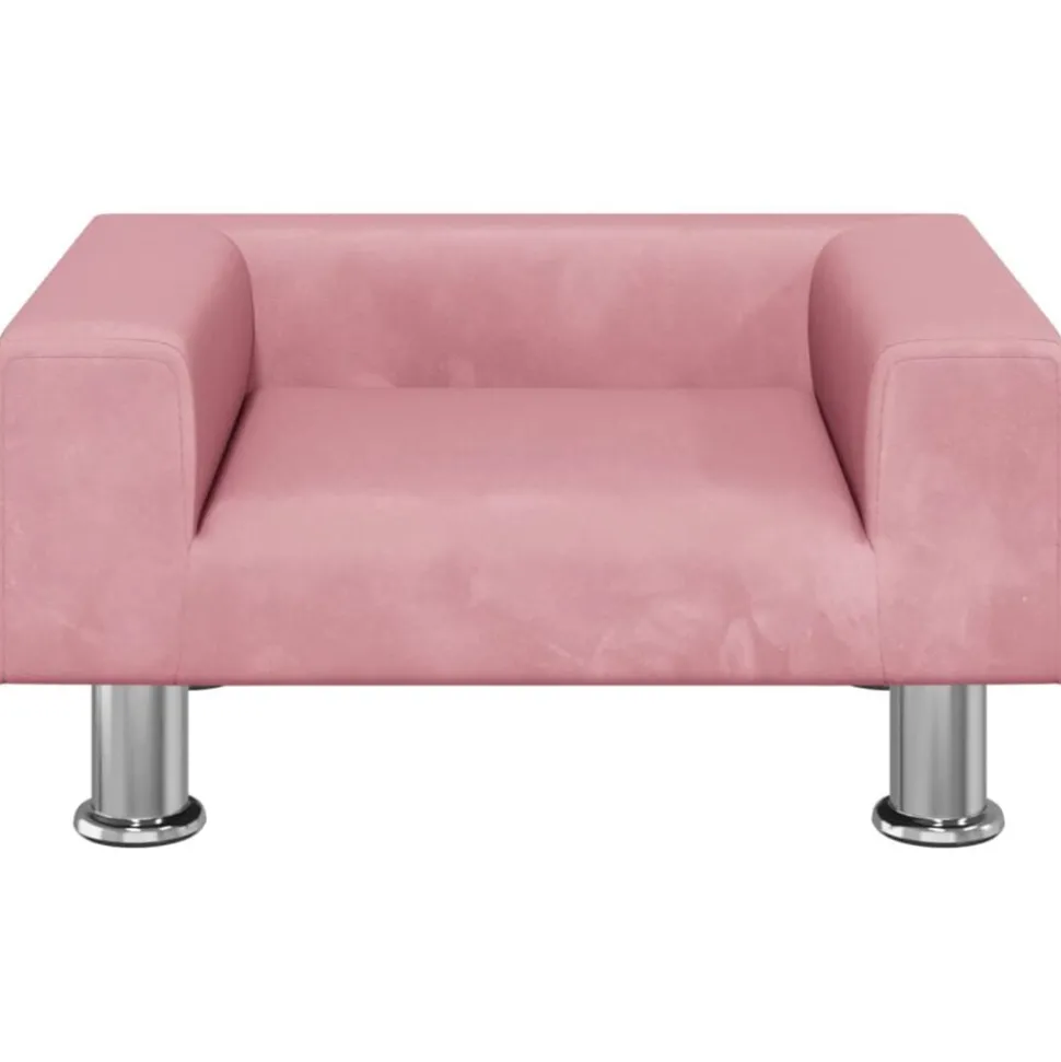 vidaXL Kinderbank 50x40x26,5 cm fluweel roze