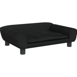 vidaXL Kinderbank 70x45x26 cm fluweel zwart
