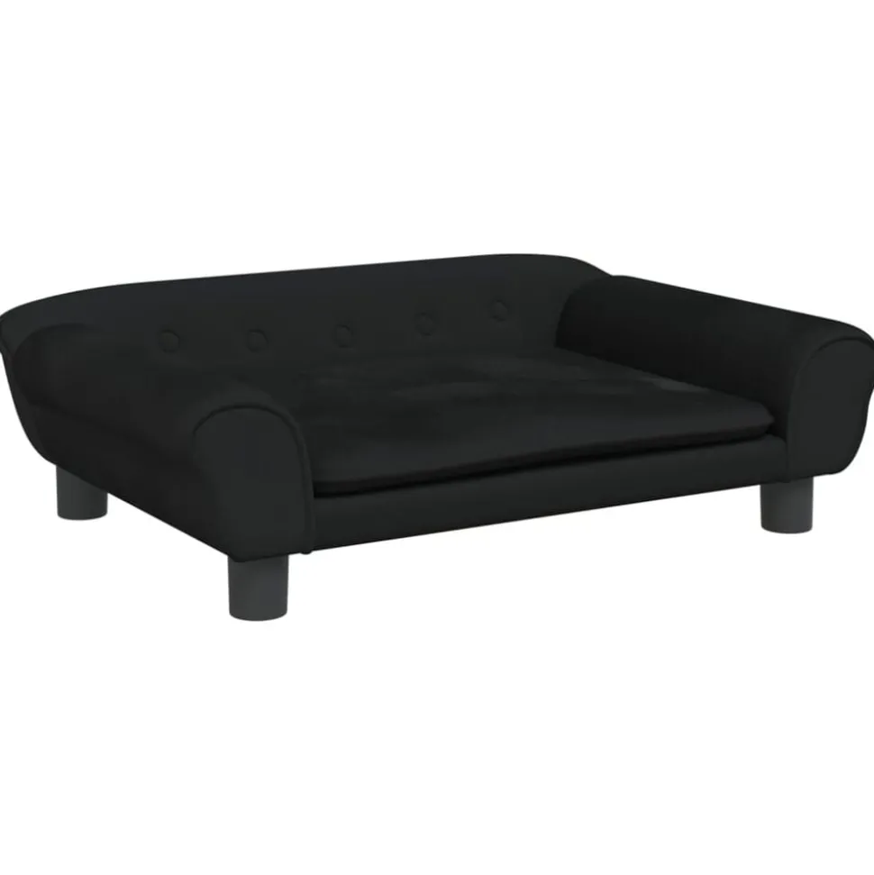 vidaXL Kinderbank 70x45x26 cm fluweel zwart