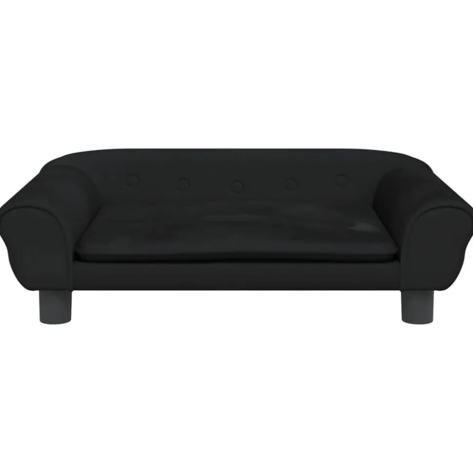vidaXL Kinderbank 70x45x26 cm fluweel zwart