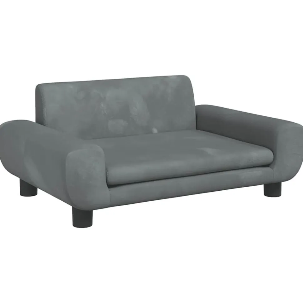 vidaXL Kinderbank 70x45x33 cm fluweel donkergrijs