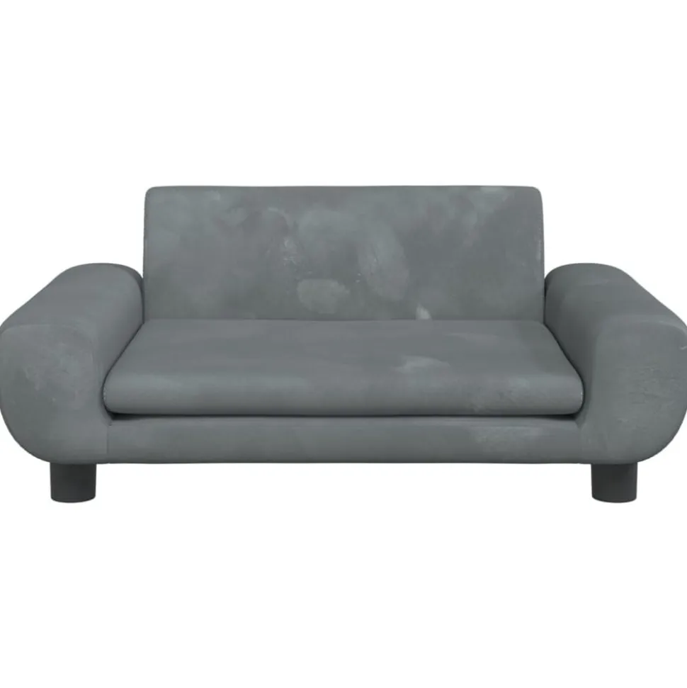 vidaXL Kinderbank 70x45x33 cm fluweel donkergrijs