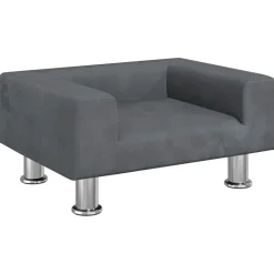 vidaXL Kinderbank 50x40x26,5 cm fluweel donkergrijs