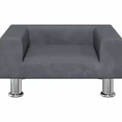 vidaXL Kinderbank 50x40x26,5 cm fluweel donkergrijs