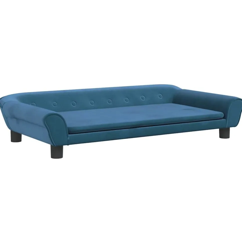 vidaXL Kinderbank 100x50x26 cm fluweel blauw