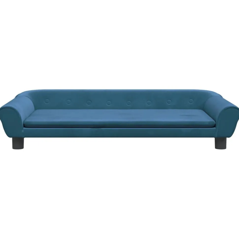 vidaXL Kinderbank 100x50x26 cm fluweel blauw