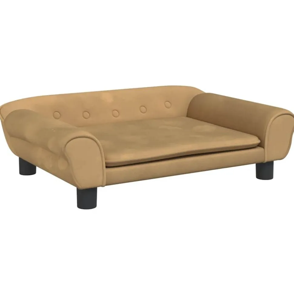 vidaXL Kinderbank 70x45x26 cm fluweel bruin