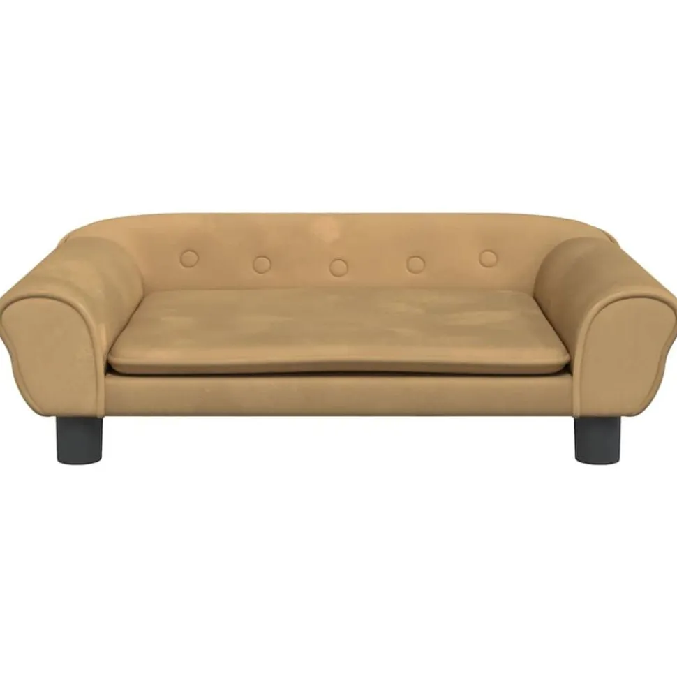 vidaXL Kinderbank 70x45x26 cm fluweel bruin
