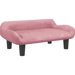 vidaXL Kinderbank 70x40x24 cm fluweel roze