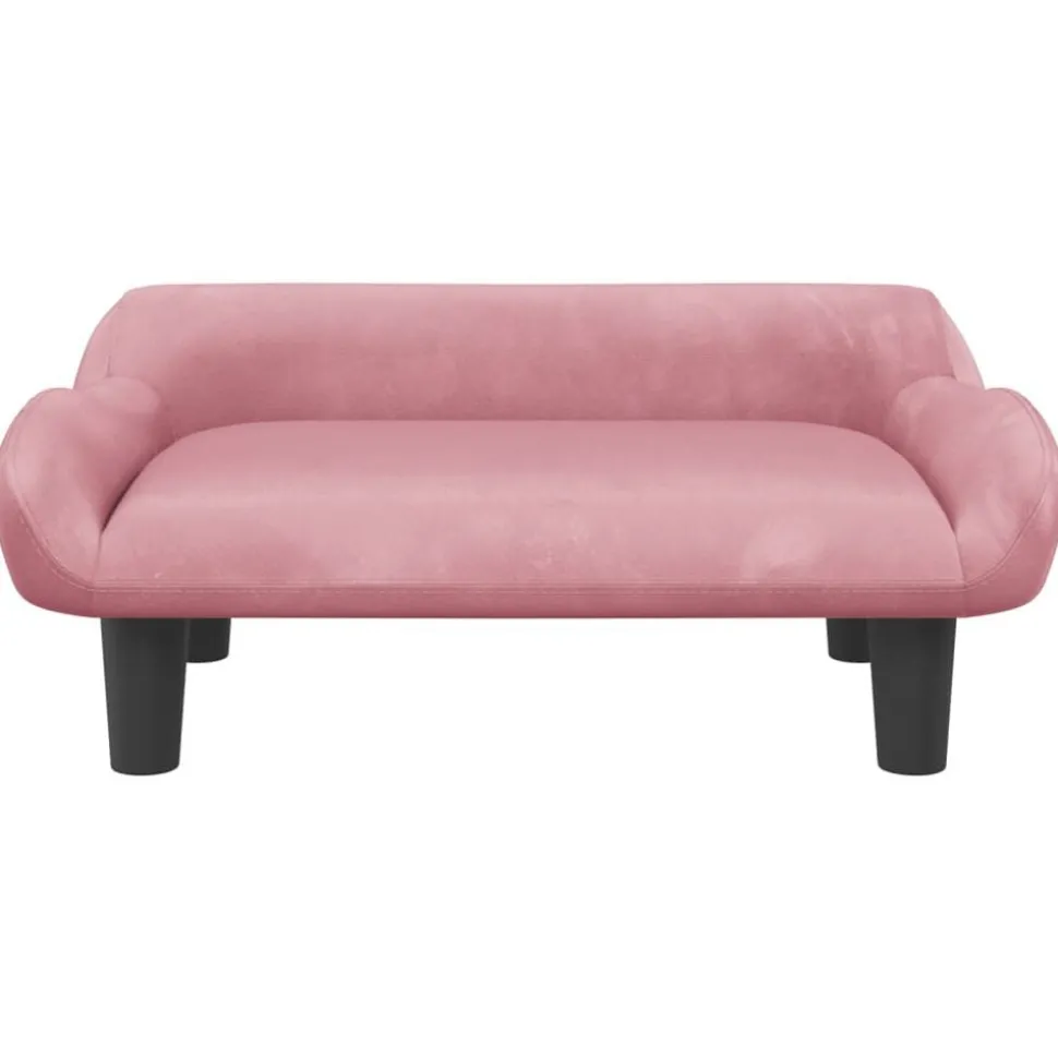 vidaXL Kinderbank 70x40x24 cm fluweel roze