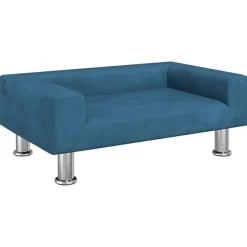 vidaXL Kinderbank 70x45x26,5 cm fluweel blauw
