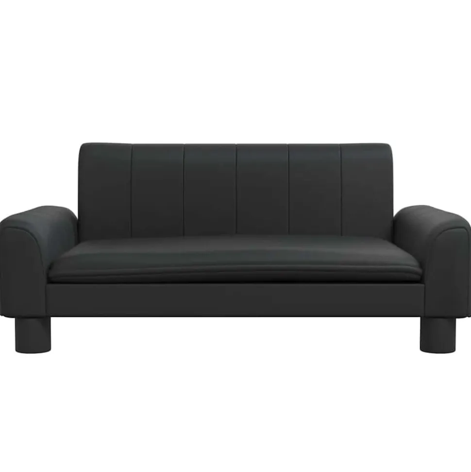vidaXL Kinderbank 70x45x30 cm kunstleer zwart