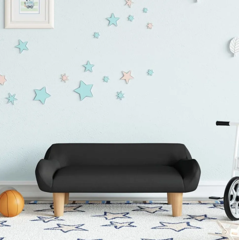 vidaXL Kinderbank 70x40x24 cm stof zwart