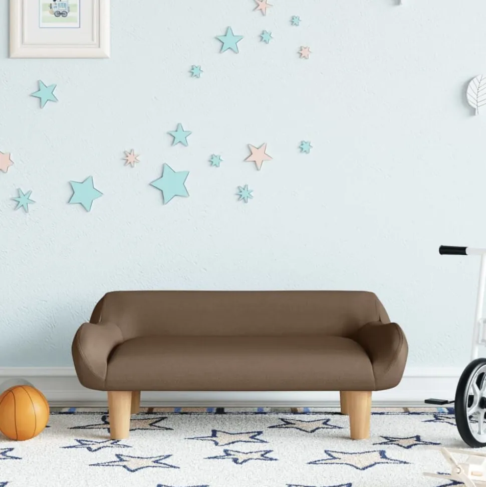 vidaXL Kinderbank 70x40x24 cm stof bruin