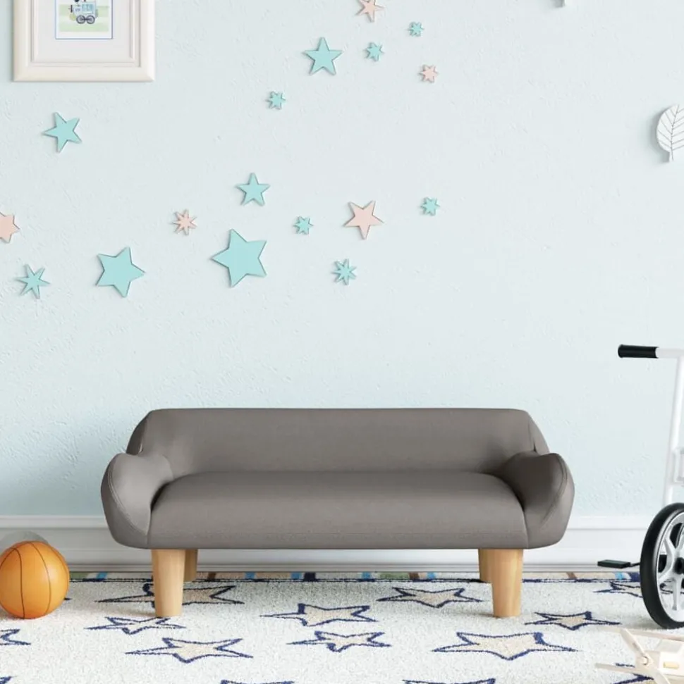 vidaXL Kinderbank 70x40x24 cm stof taupe