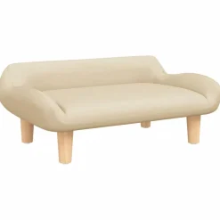 vidaXL Kinderbank 70x40x24 cm stof crèmekleurig