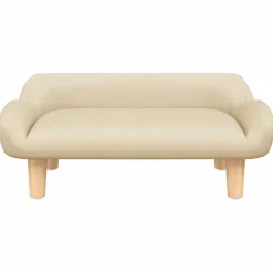 vidaXL Kinderbank 70x40x24 cm stof crèmekleurig