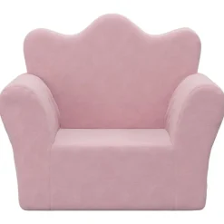 vidaXL Kinderbank zacht pluche roze