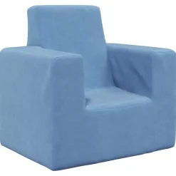 vidaXL Kinderbank zacht pluche blauw