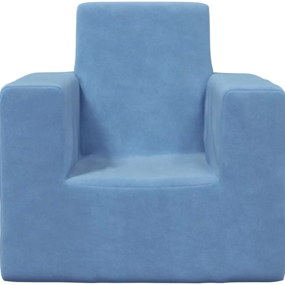 vidaXL Kinderbank zacht pluche blauw