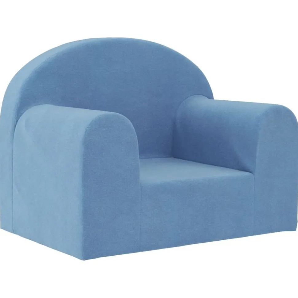 vidaXL Kinderbank zacht pluche blauw