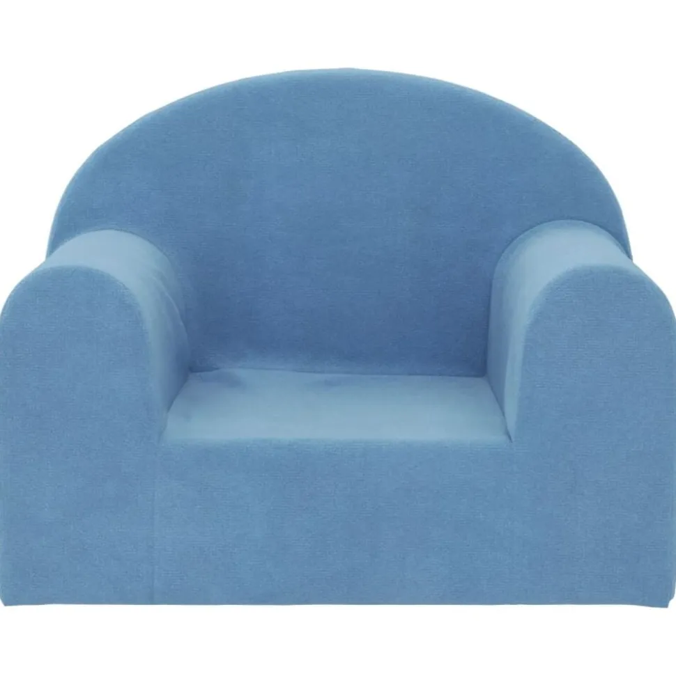 vidaXL Kinderbank zacht pluche blauw