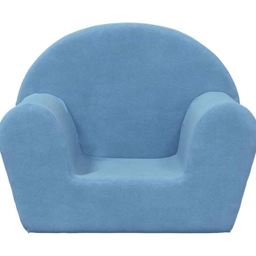 vidaXL Kinderbank zacht pluche blauw