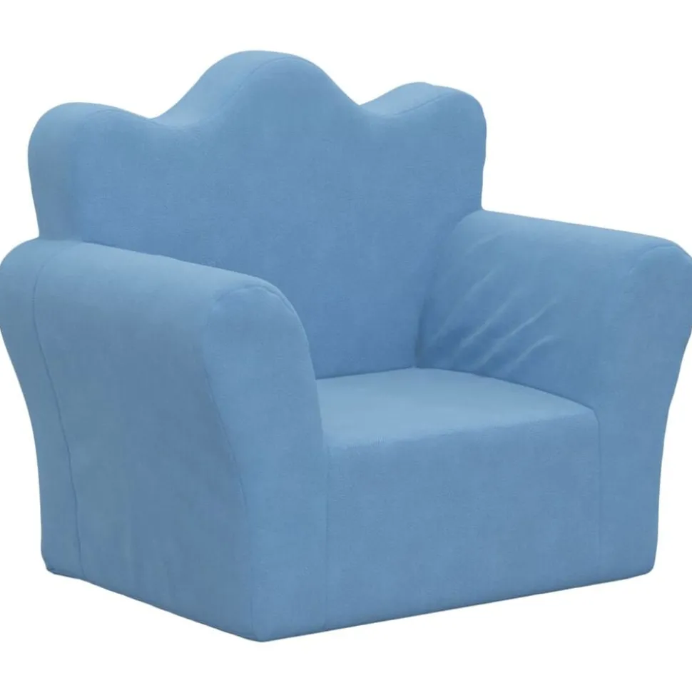 vidaXL Kinderbank zacht pluche blauw