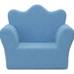 vidaXL Kinderbank zacht pluche blauw