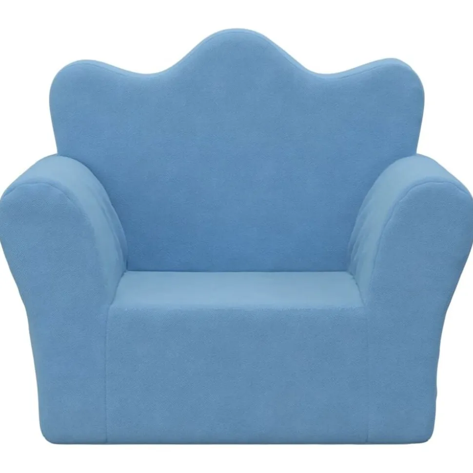 vidaXL Kinderbank zacht pluche blauw