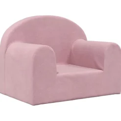 vidaXL Kinderbank zacht pluche roze