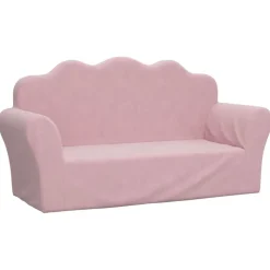 vidaXL Kinderbank 2-zits roze zacht pluche