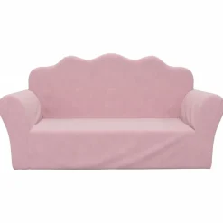 vidaXL Kinderbank 2-zits roze zacht pluche
