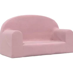 vidaXL Kinderbank 2-zits zacht pluche roze