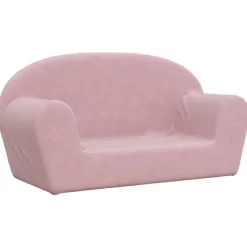 vidaXL Kinderbank 2-zits zacht pluche roze