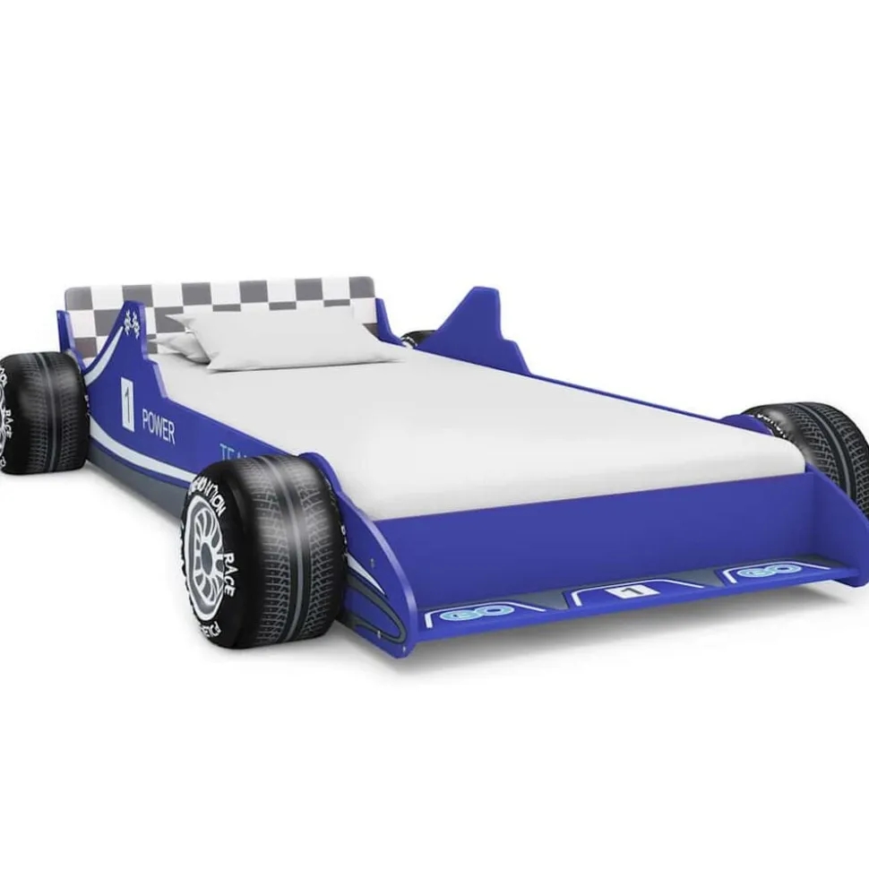 vidaXL Kinderbed raceauto blauw 90x200 cm