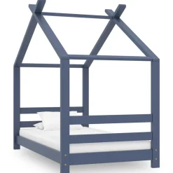 vidaXL Kinderbedframe massief grenenhout grijs 70x140 cm