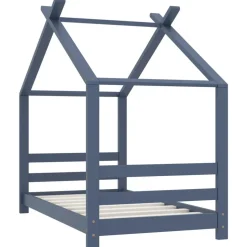 vidaXL Kinderbedframe massief grenenhout grijs 70x140 cm
