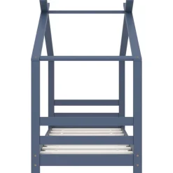 vidaXL Kinderbedframe massief grenenhout grijs 70x140 cm
