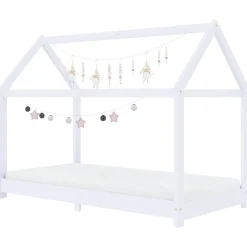 vidaXL Kinderbedframe massief grenenhout wit 70x140 cm